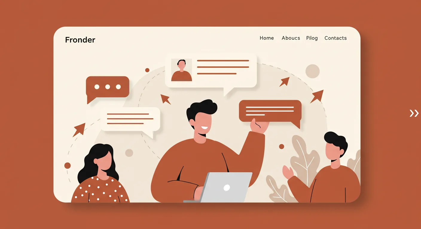 Illustration of a founder sharing a helpful post in an online community to find first users